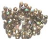 50 6mm Cathedral Smoked Topaz AB with Antique Gold Coated Ends